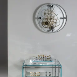 Takto presto 02 White Steel and Glass Clock