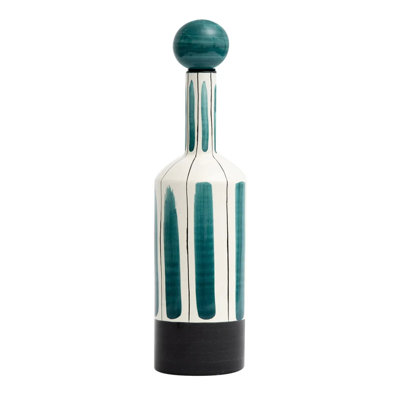 Talia Decorative Teal Bottle with Lid