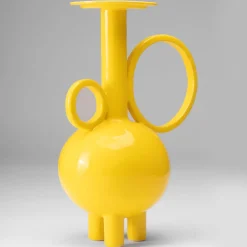 Tall Algoritmo Yellow Ceramic Amphora