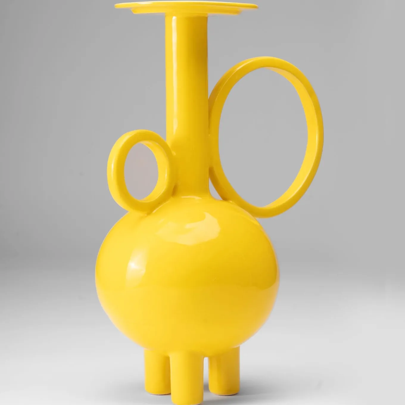 Tall Algoritmo Yellow Ceramic Amphora