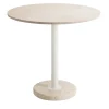 Tamia round beige Travertine outdoor bistro table