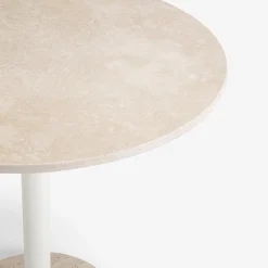 Tamia round beige Travertine outdoor bistro table