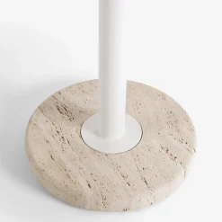 Tamia round beige Travertine outdoor bistro table