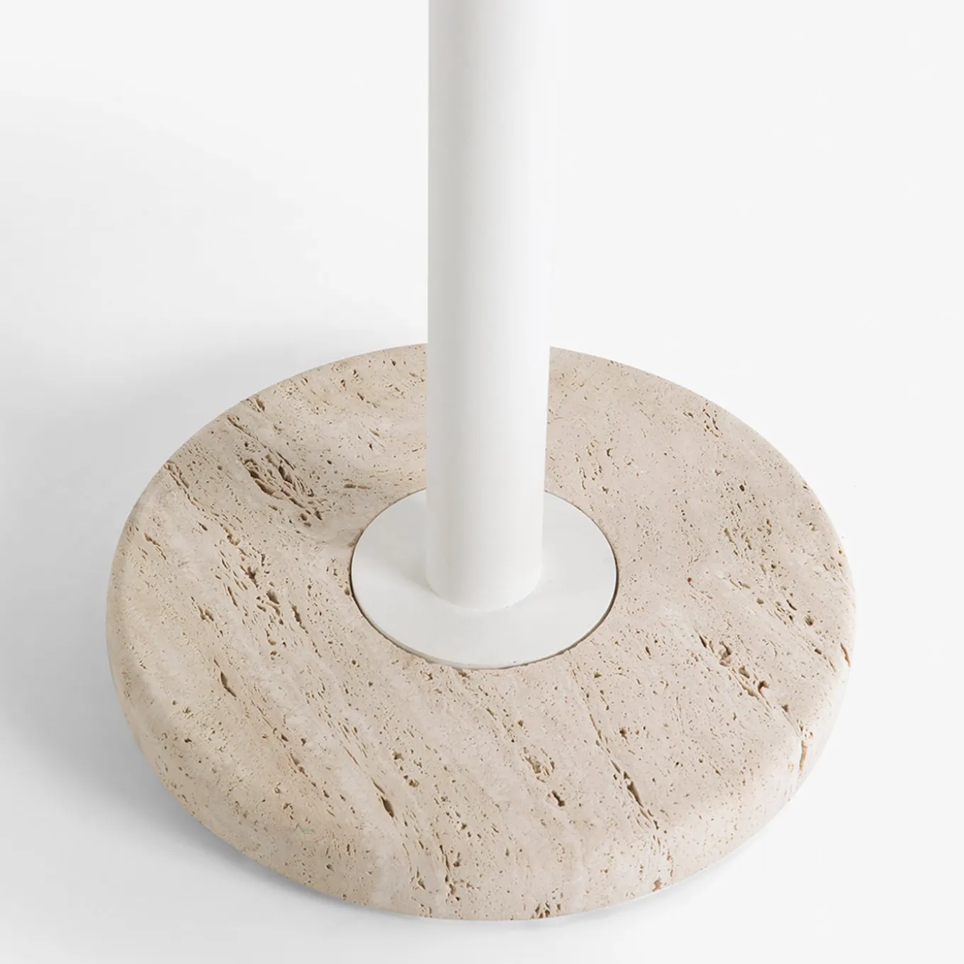 Tamia round beige Travertine outdoor bistro table