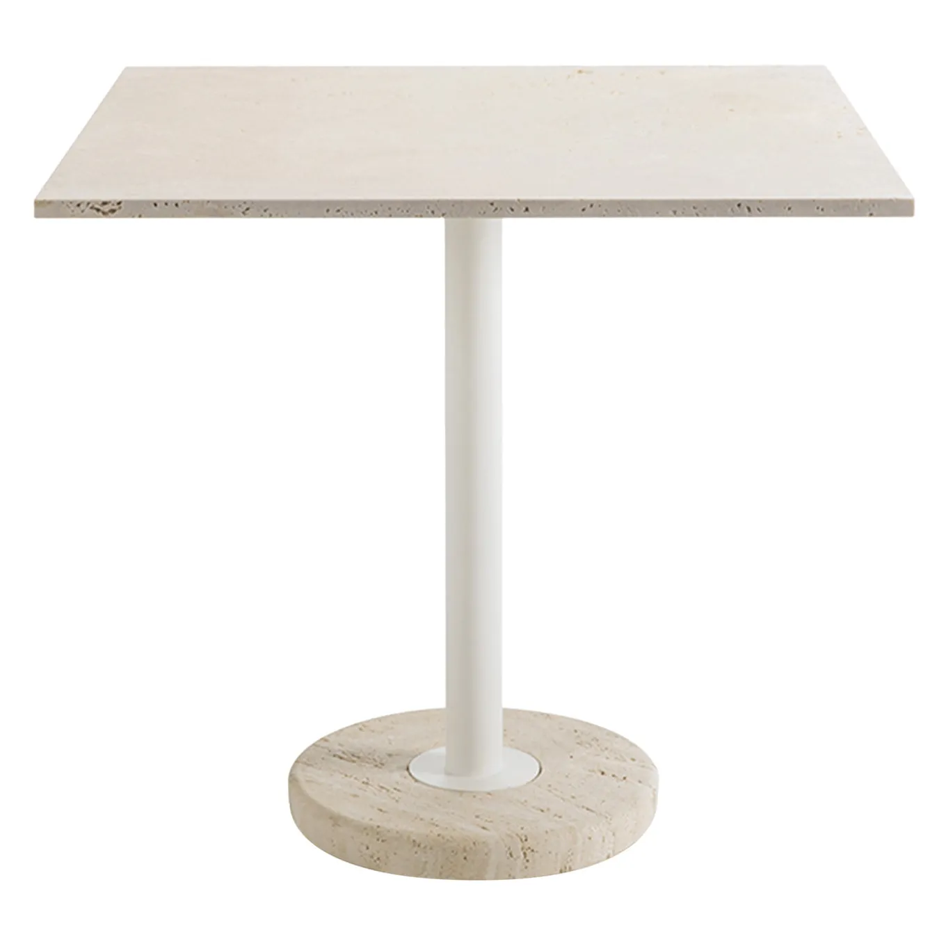 Tamia square beige Travertine outdoor bistro table