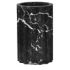 TAN Satin black Marquina marble Column Vase