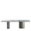 Tangeri Dover White Marble Rectangular Dining Table by Roberto Lazzeroni