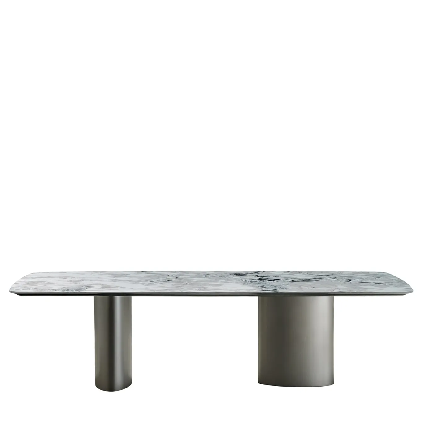 Tangeri Dover White Marble Rectangular Dining Table by Roberto Lazzeroni