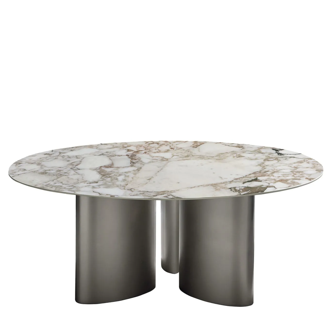 Tangeri Gold Calacatta Marble Round Dining Table by Roberto Lazzeroni