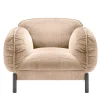 Tarantino Beige Velvet Armchair by Lorenza Bozzoli