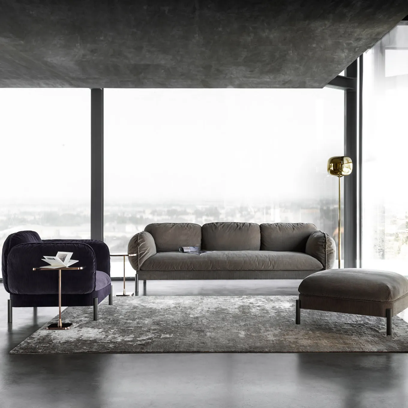 Tarantino Brown 3-Seater Sofa