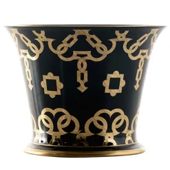 Tarsia Black and Gold Cachepot