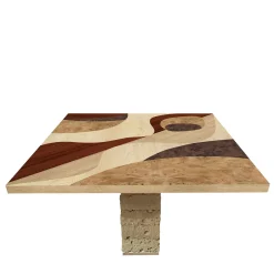 Tarsia Tables Tt4 Square Polychrome Table by Mascia Meccani