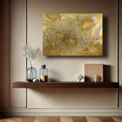 Tartarughe Wood Engraving with Gold & Silver Leaf by Giuseppe Caiafa