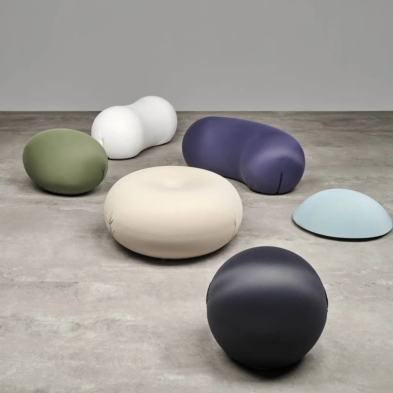 Tatone White Pouf in Technical Fabric