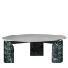 Taula Verde Alpi and White Carrara Round Coffee Table