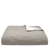 Taupe Gray Linen Blanket with Piping
