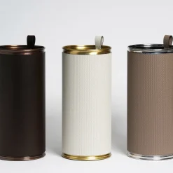 Taupe Leather Umbrella Stand