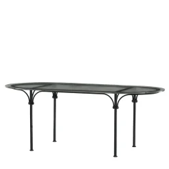 Tavolario Glass & Wrought Iron Oval Table