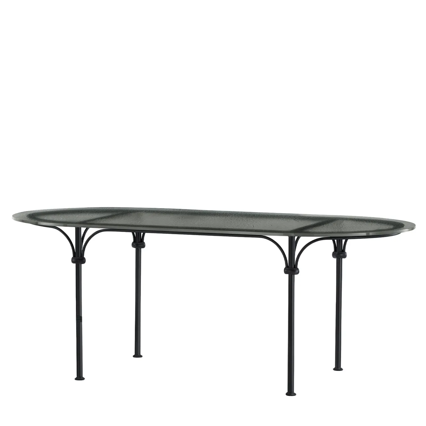 Tavolario Glass & Wrought Iron Oval Table