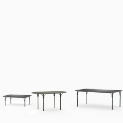 Tavolario Wrought Iron Green Oval Table