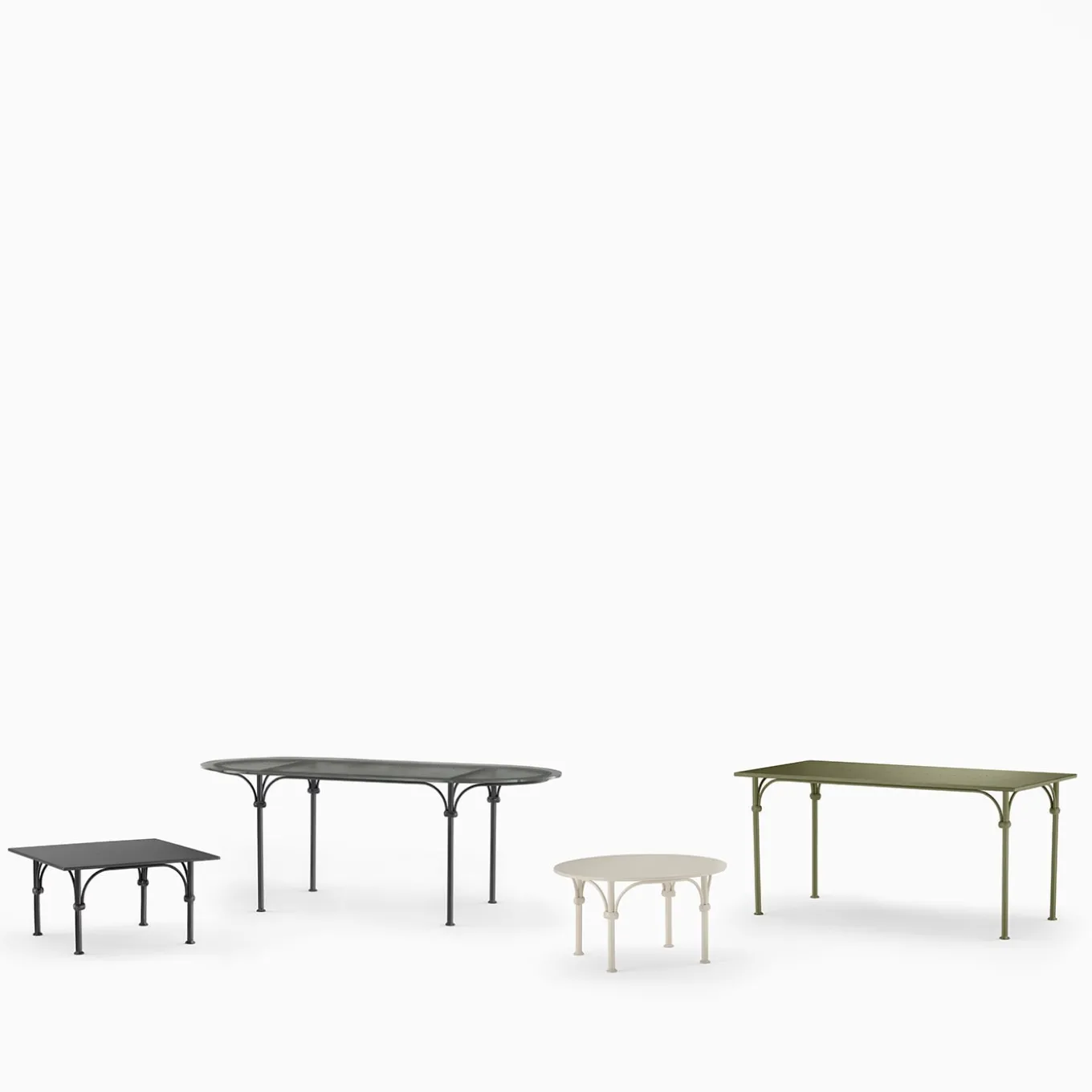 Tavolario Wrought Iron White Round Coffee Table