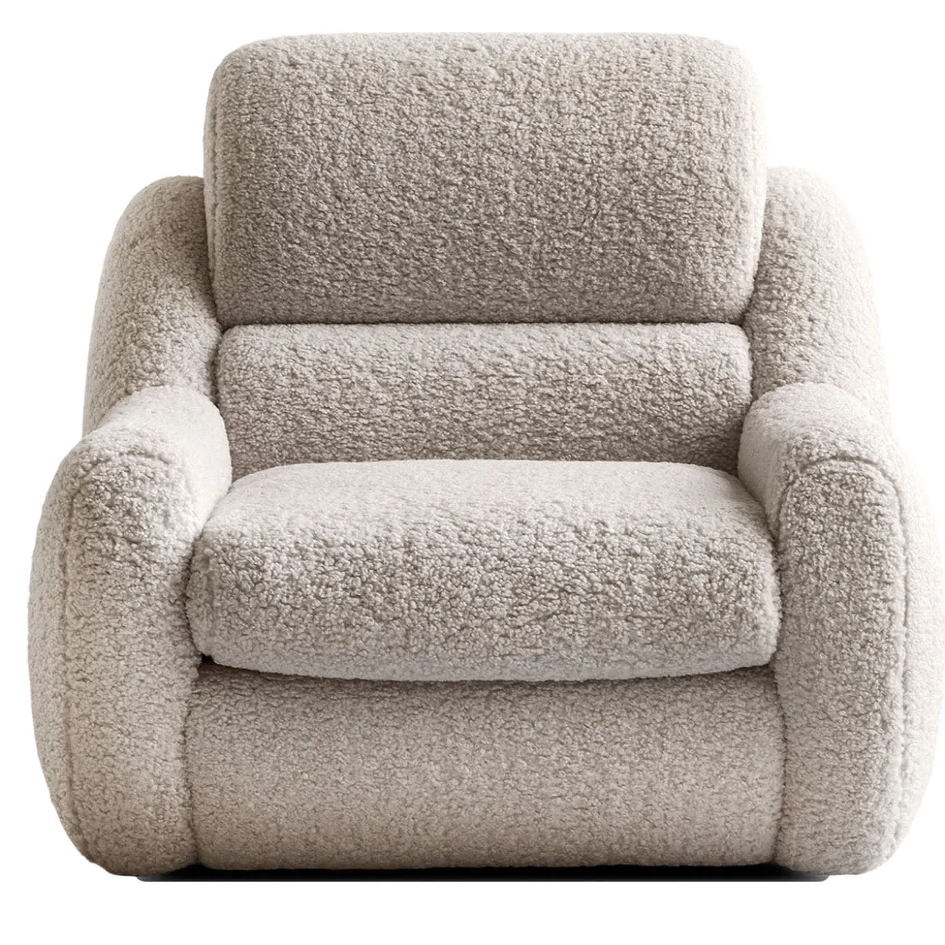 Teddy Beige Boucle Fabric Armchair