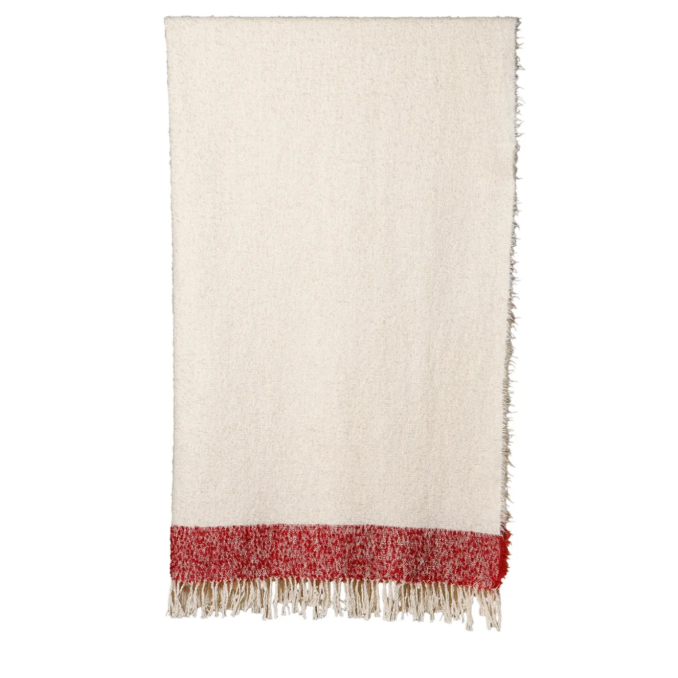 Tela Fringed Two-Toned Cotton & Mohair Blanket