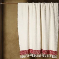 Tela Fringed Two-Toned Cotton & Mohair Blanket
