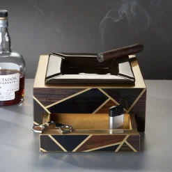 Tellux Vulcano Brown wood Ashtray