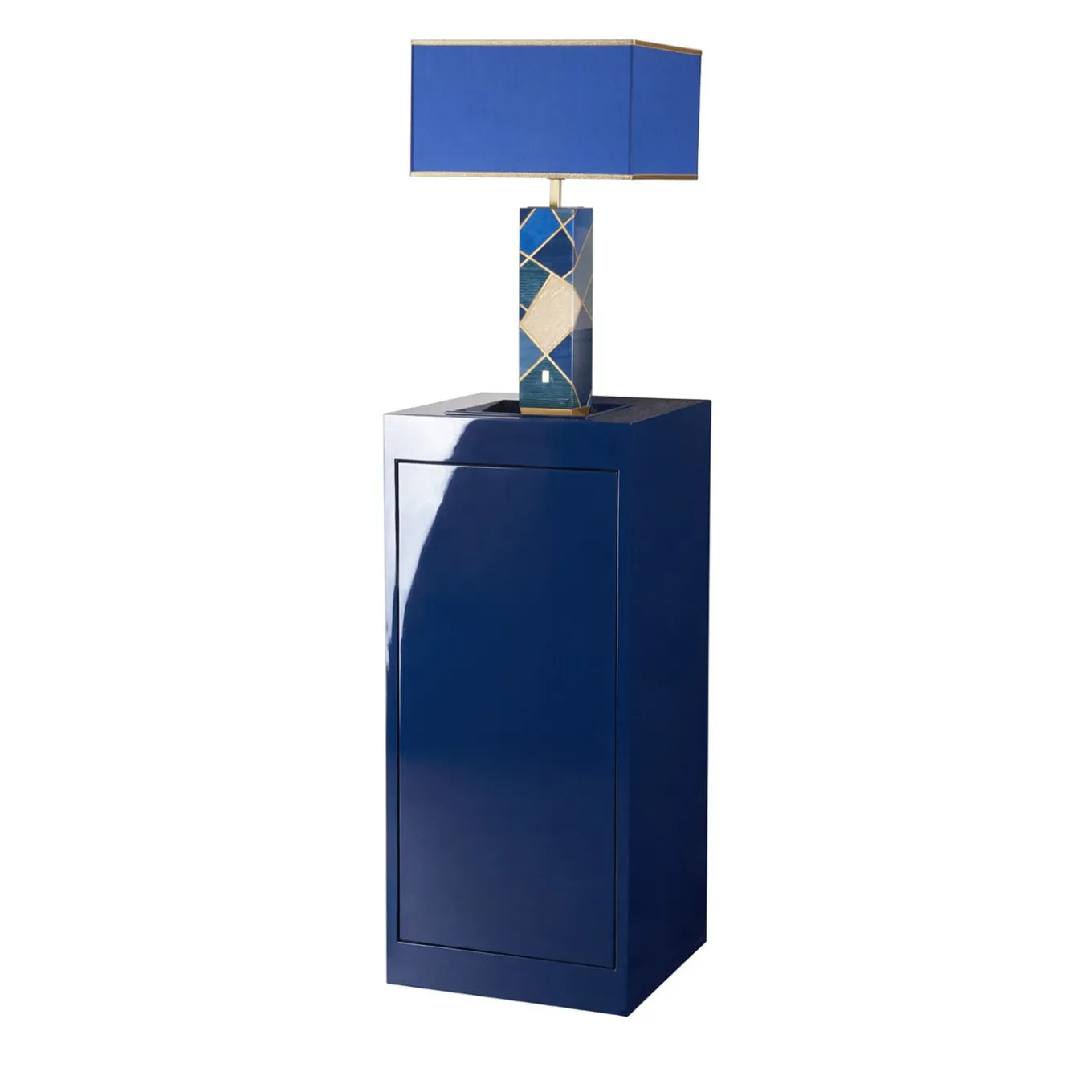 Tellux Wheeled Blue Floor Lamp