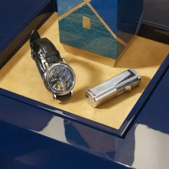 Tellux Wheeled Blue Floor Lamp