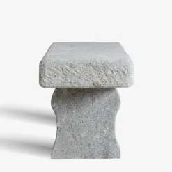 Tempore gray travertino stone outdoor bench
