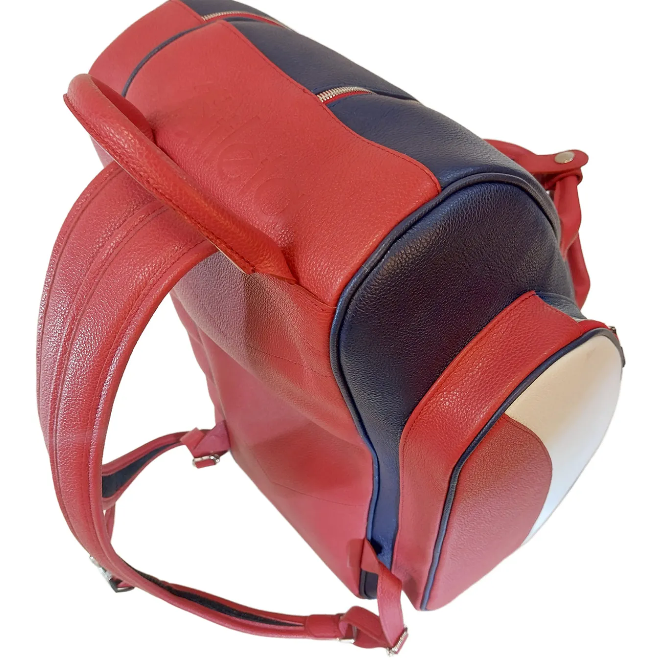 Tennis, Padel & Pickleball Blue and red Leather Backpack