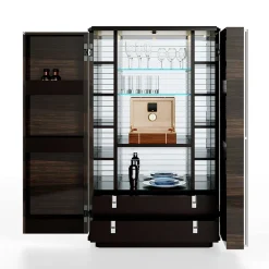 Teomondo 2-Door Smoked Eucalyptus Bar Cabinet