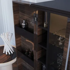 Teomondo 2-Door Smoked Eucalyptus Bar Cabinet