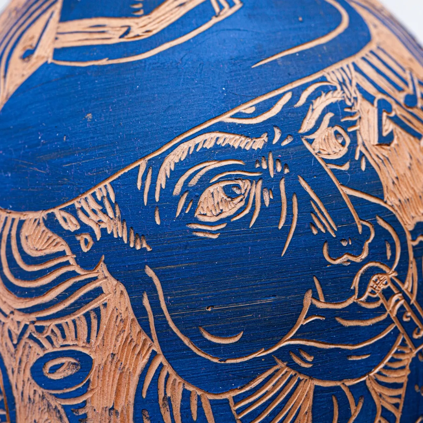 Terracotta Blues Vase by Clara Holt and Chiara Zoppei