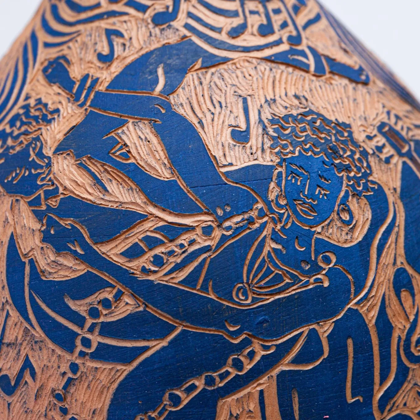 Terracotta Blues Vase by Clara Holt and Chiara Zoppei