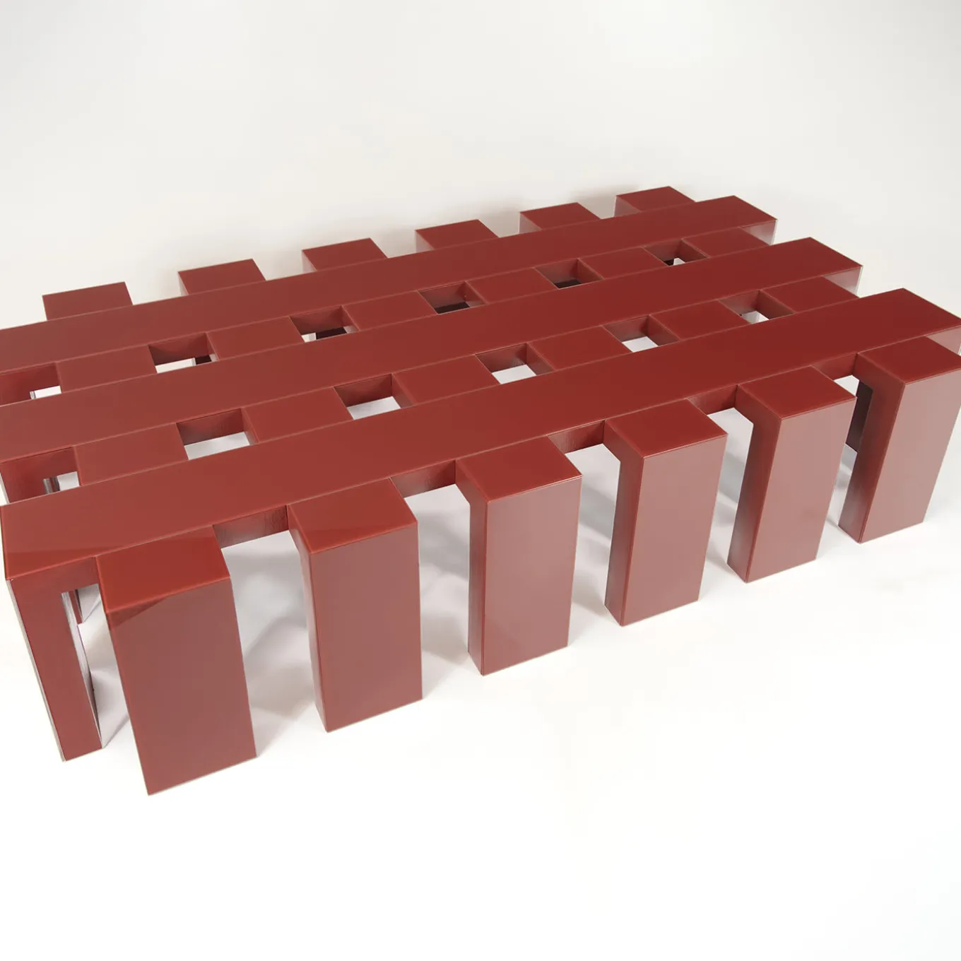 Terry Red Glass Coffee Table by Giannella Ventura