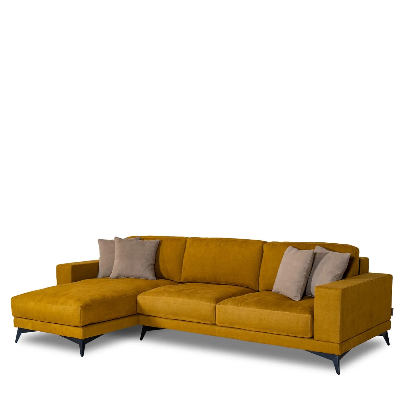 Tesla yellow sofa with chaise longue
