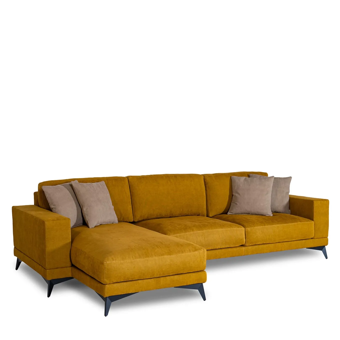 Tesla yellow sofa with chaise longue