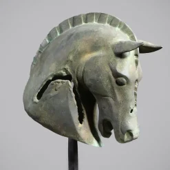 Testa Cavallo Frammento Bronze Sculpture