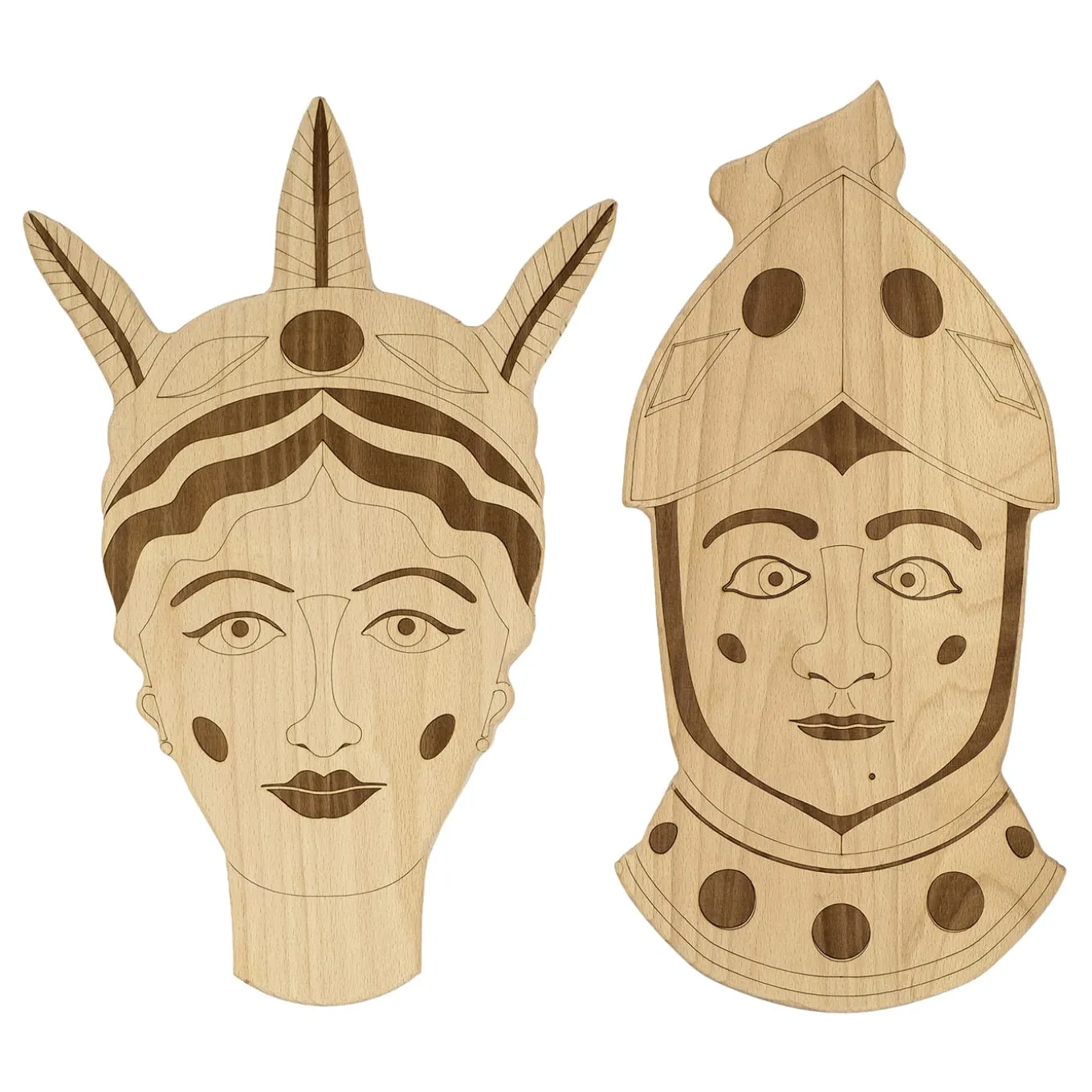 Teste di Paladino Inlaid Set of 2 Cutting Boards by Gabriele E. M. D'Angelo