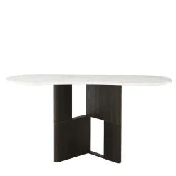 Tetris Console Table with Marble Top & Laguna Oak Wood Legs