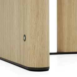 Tetris Console Table with Carrara Marble Top & Oak Wood Legs