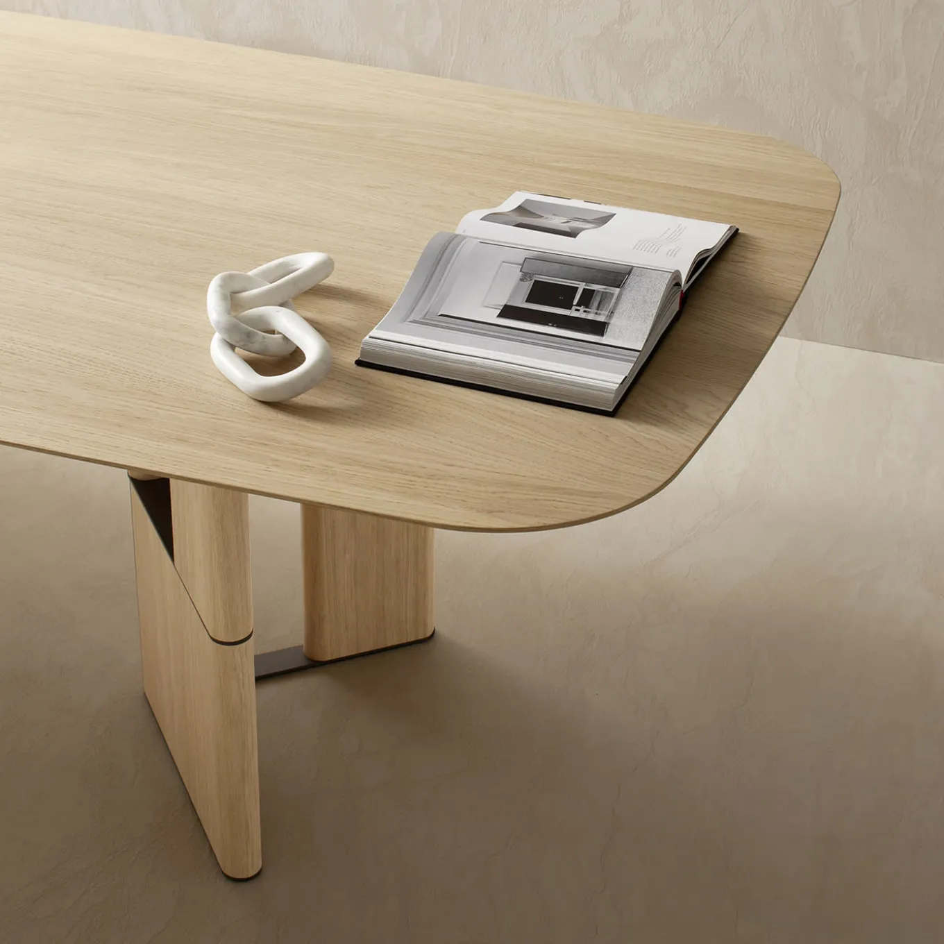 Tetris Table with Pure Wood Natural Oak Top