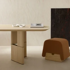 Tetris Table with Pure Wood Natural Oak Top