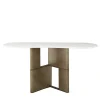 Tetris with Marble Top & Wood Bronze Lacquered Legs Console
