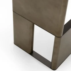 Tetris with Marble Top & Wood Bronze Lacquered Legs Console