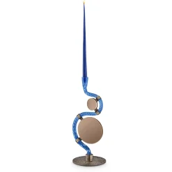 The 4 Bridges over Canal Grande Double-Face Blue Candleholder